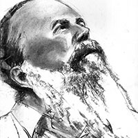 Drawing of bearded man