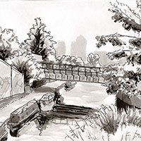 Drawing of Regents canal