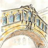 Drawing of the Bridge of Sighs, Oxford