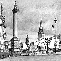 Drawing of Trafalgar Square